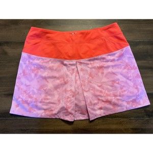 Adidas ClimaCool Golf Tennis Pull On Skort Medium NWT Coral Purple Mixed Print